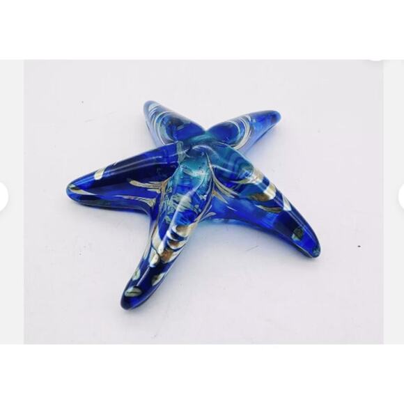 K. Howard Hand Blown Blue Art Glass Starfish 2010 Oregon Signed Art - Picture 9 of 10